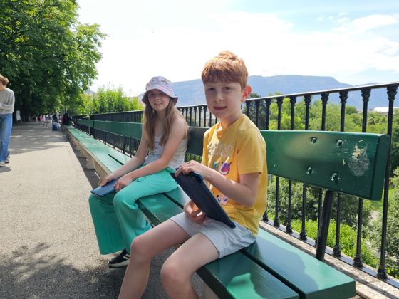 A family on a Hidden City Hunt adventure